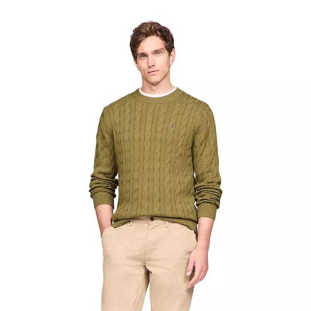 Mens Tommy Hilfiger Cable Crewneck Sweater Product Image