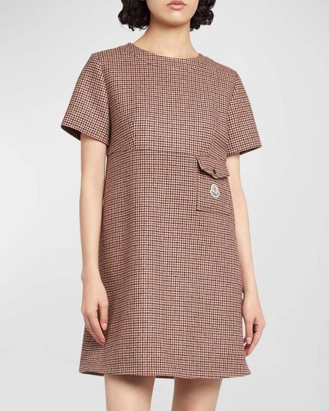 Houndstooth Wool Mini Dress Product Image