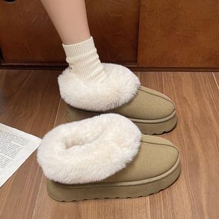 Platform Fluffy Plain Snow Boots Product Image