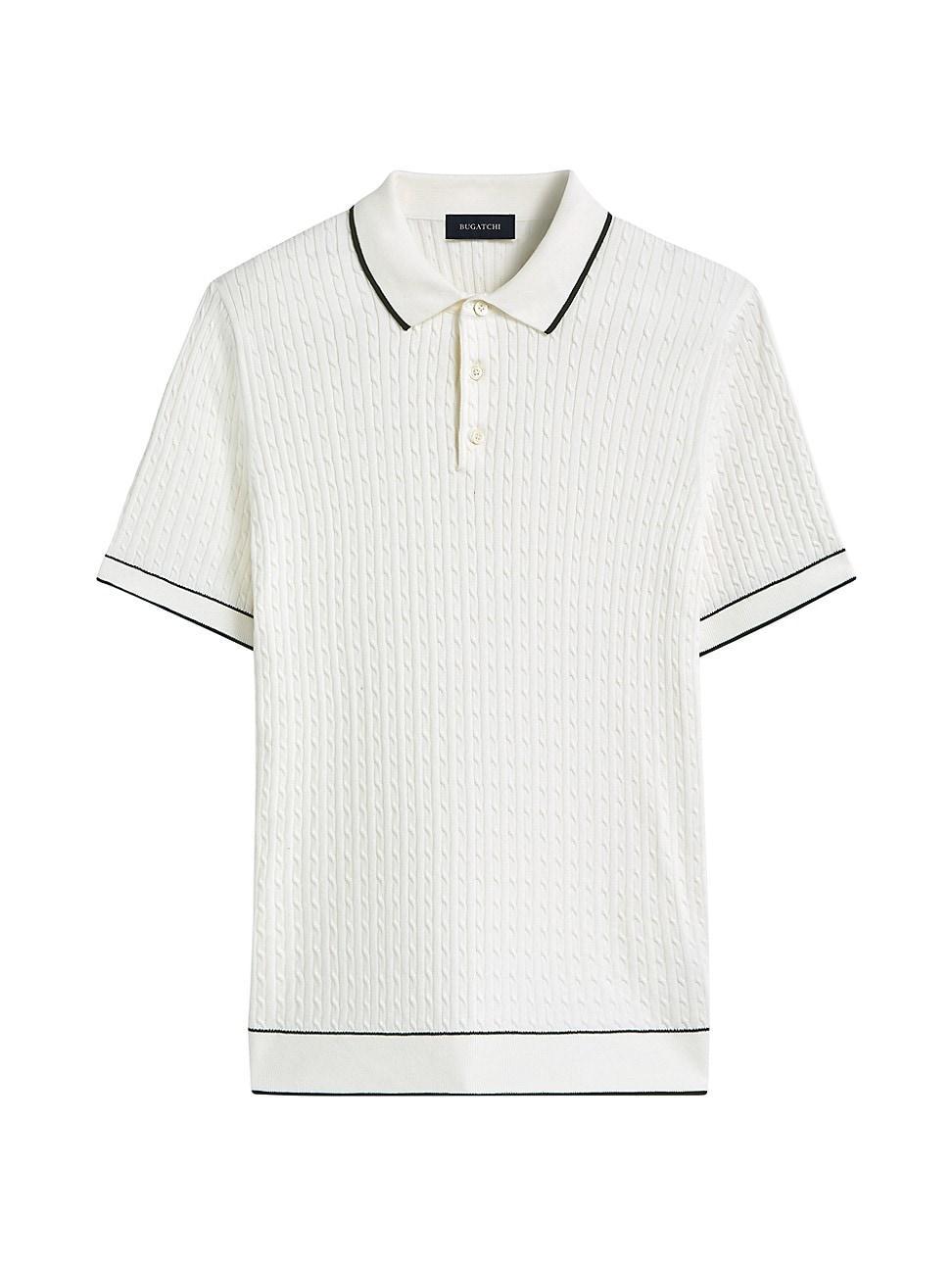 Mens Cotton-Blend Short-Sleeve Polo Sweater Product Image