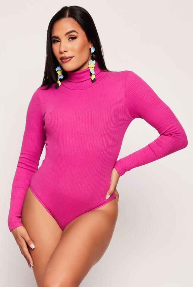 Womens Turtleneck Long Sleeve Bodysuit Product Image