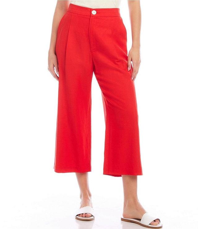 Karen Kane Cropped Pleated Side Pocket Wide Leg Pant Product Image