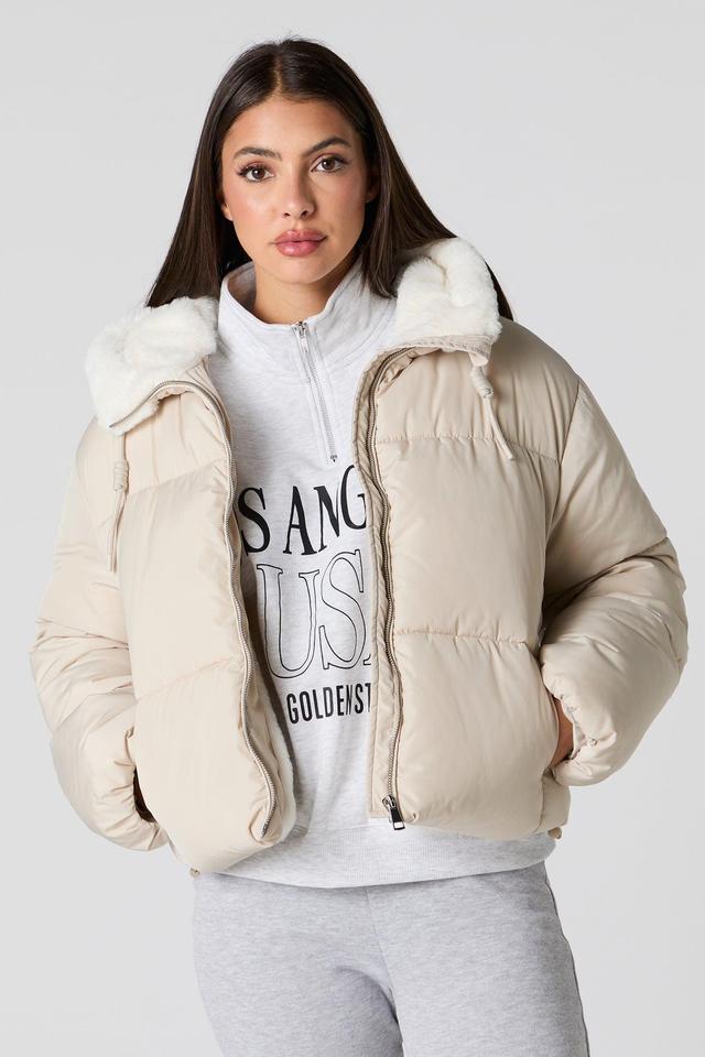 Faux Fur Lined Puffer Jacket Female Product Image