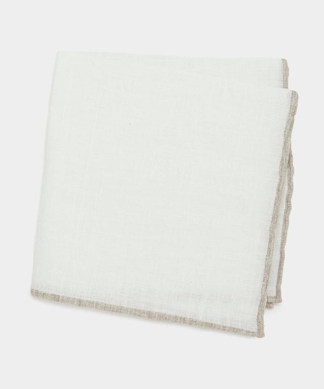 Italian Linen Pocket Square in Khaki Product Image