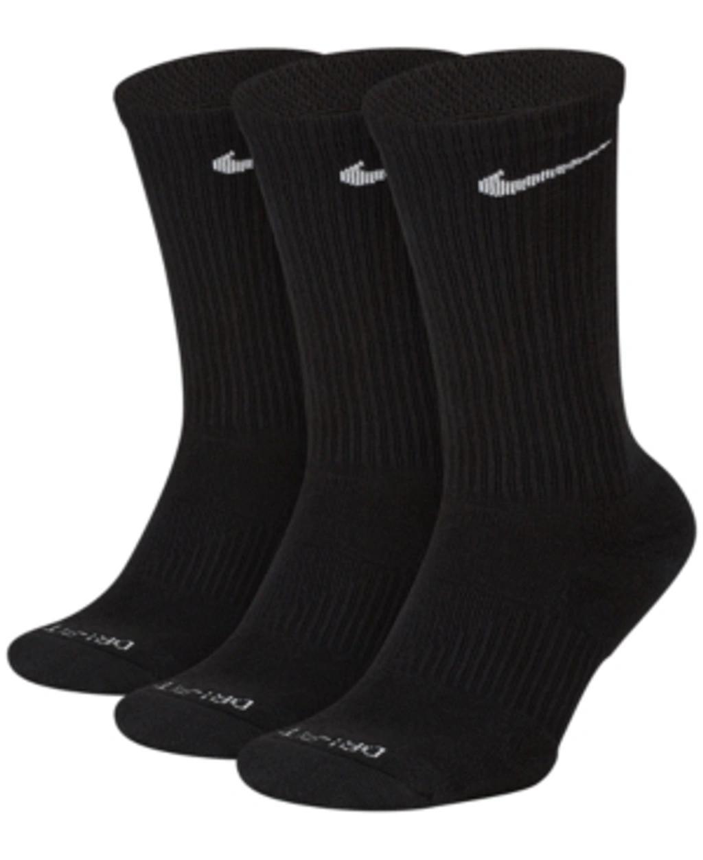 NIKE Everyday Plus Cushioned Training Crew Socks 3 Pairs In Black/white Product Image