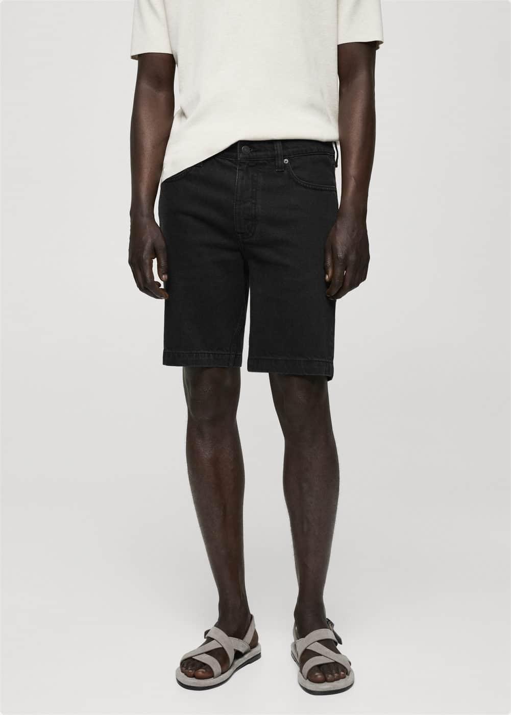 MANGO MAN - Regular-fit denim bermuda shorts black denimMen Product Image