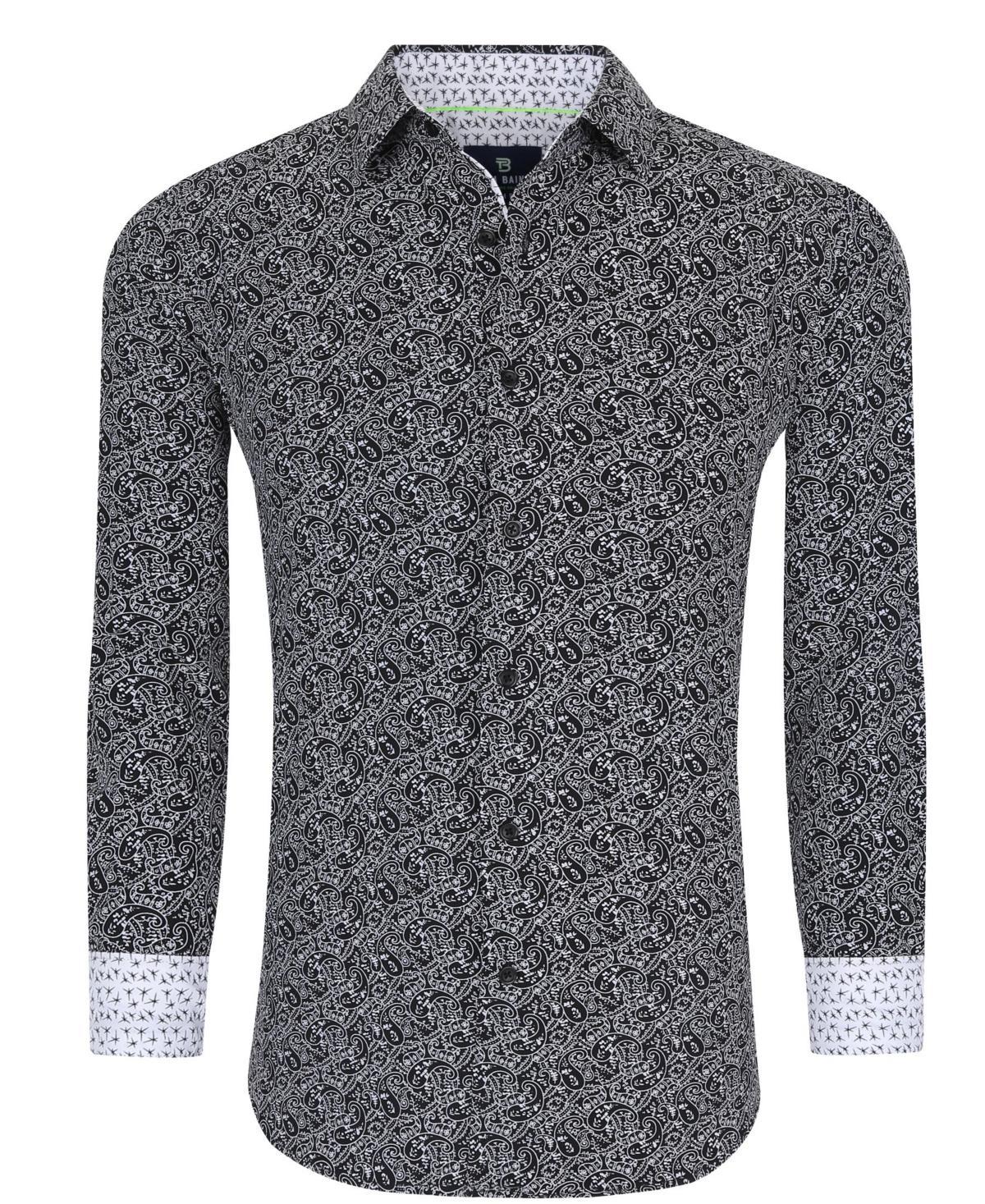 Tom Baine Mens Slim Fit Performance Geometric Button Down Shirt Product Image