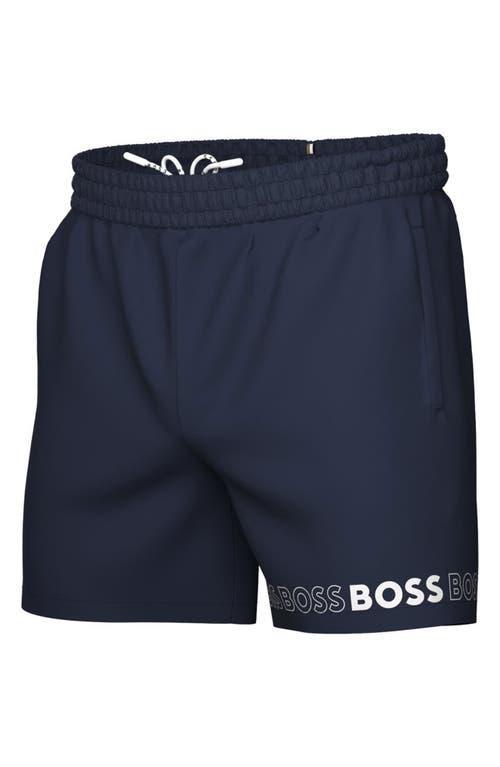 BOSS Dolphin Logo Swim Trunks Product Image