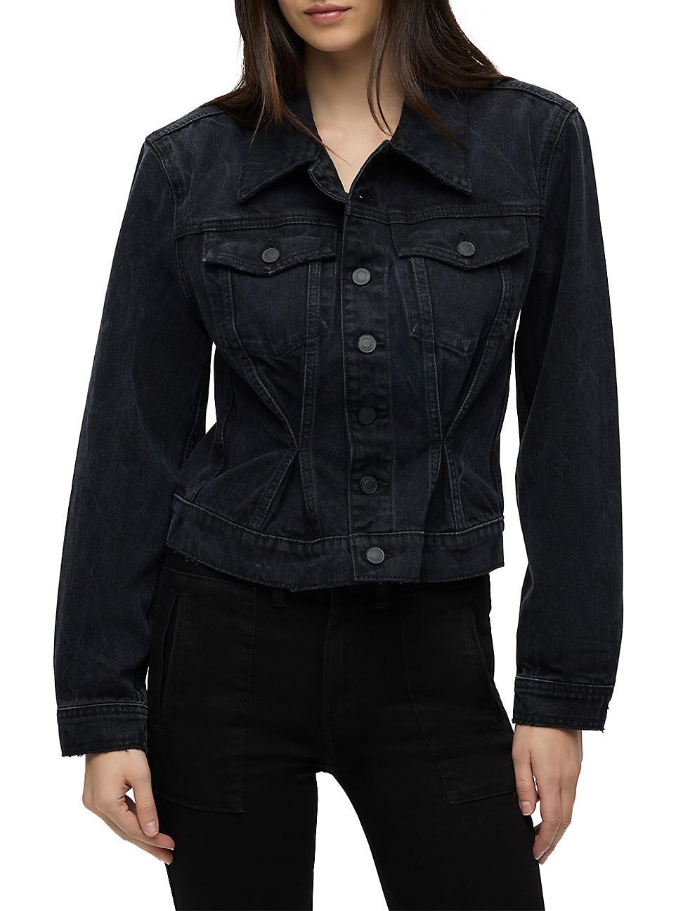 Womens Denim Cinched-Waist Jacket Product Image