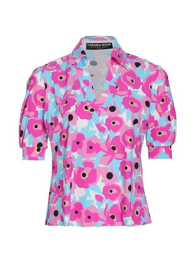 Womens Fadatess Floral Puff-Sleeve Top Product Image