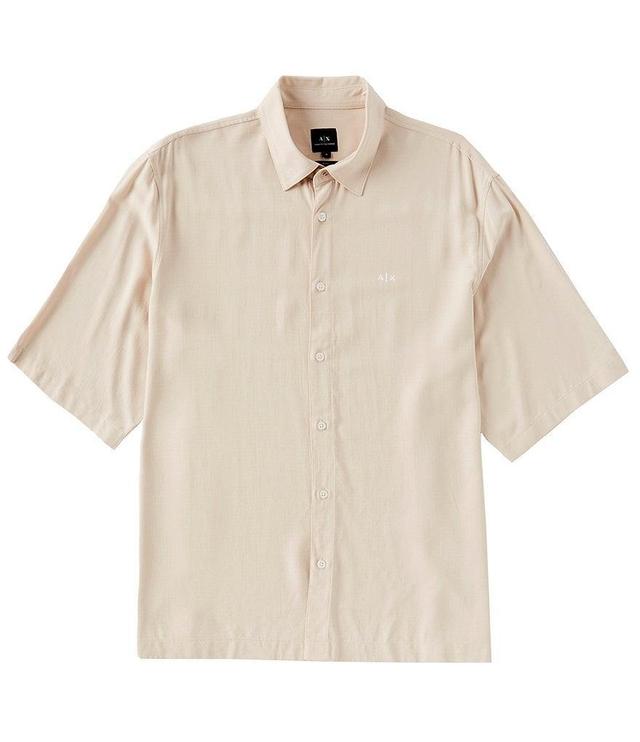 Armani Exchange AX Logo Short Sleeve Woven Shirt Product Image