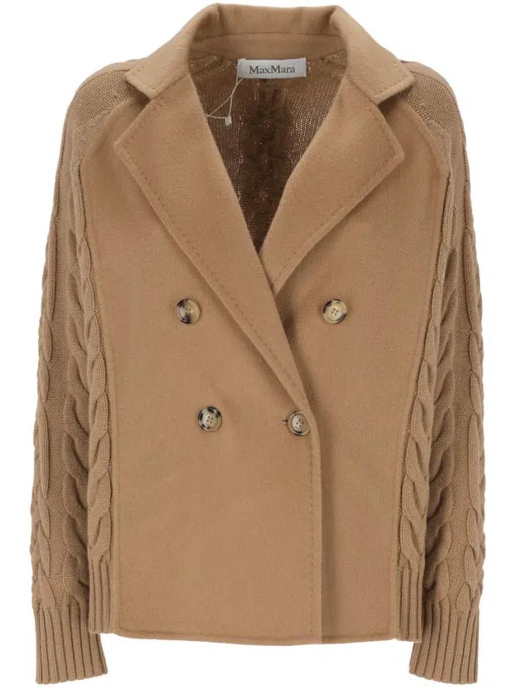 Women's Micio Double-breasted Wool Jacket In Brown Product Image