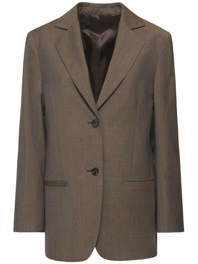 Single-breasted Blazer In Brown Product Image