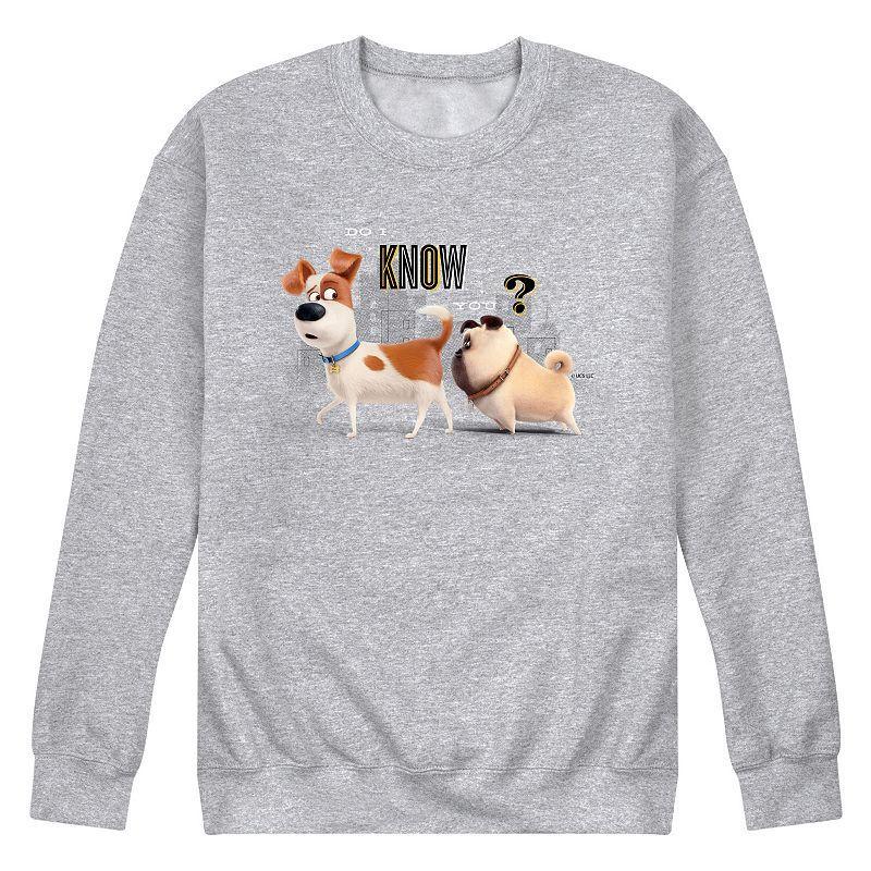 Mens Secret Life Pets Know Graphic Fleece Pullover Product Image