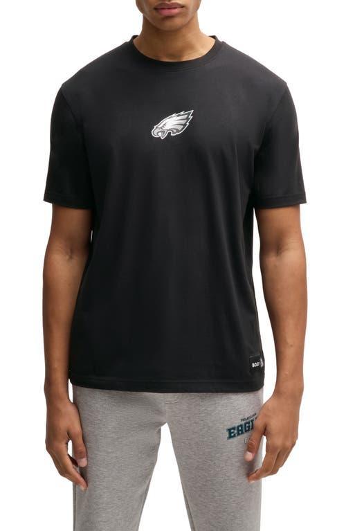 HUGO BOSS Boss X Nfl Stretch-cotton T-shirt With Special Branding In Eagles Product Image