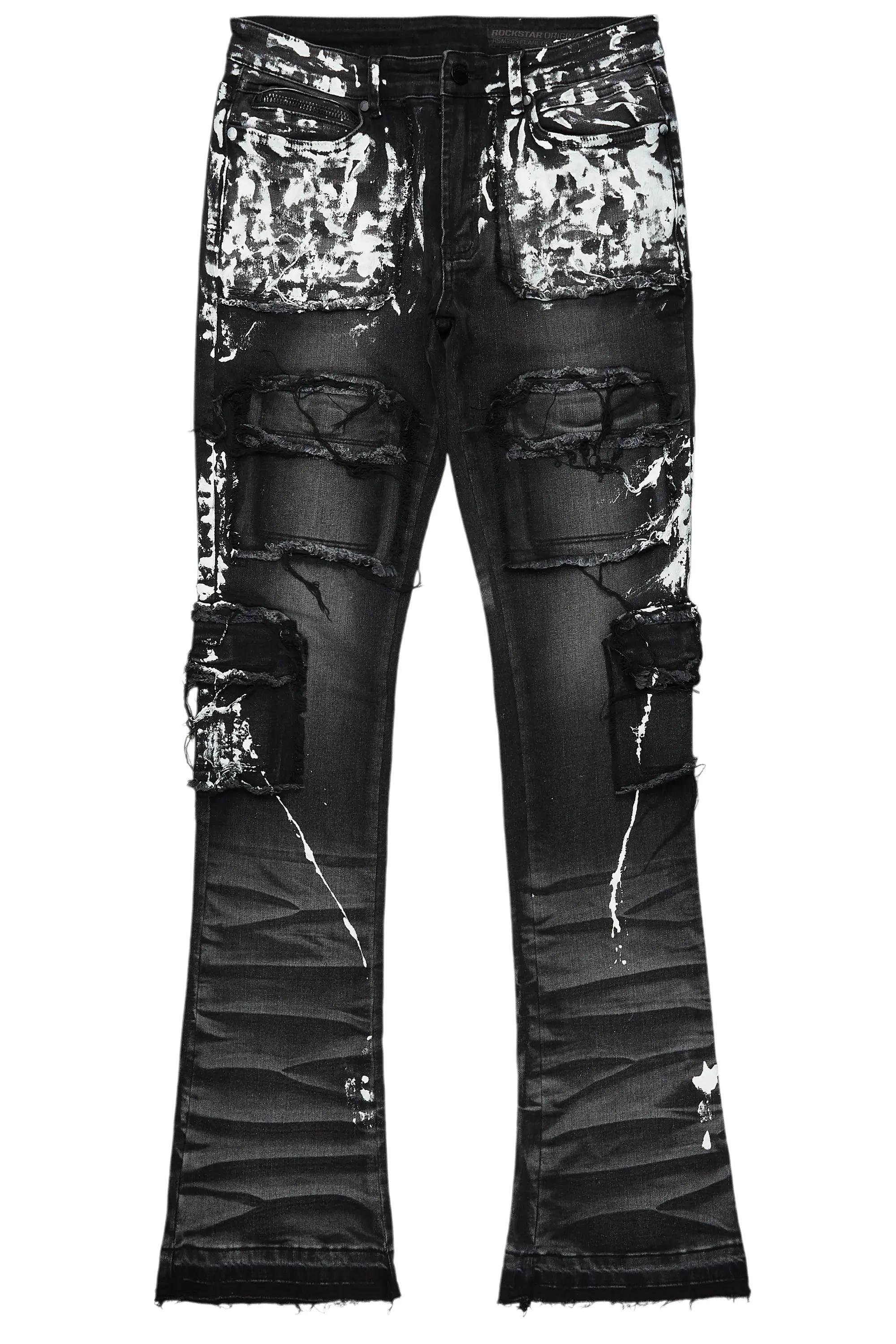 Elam Grey Painter Stacked Flare Jean Male Product Image