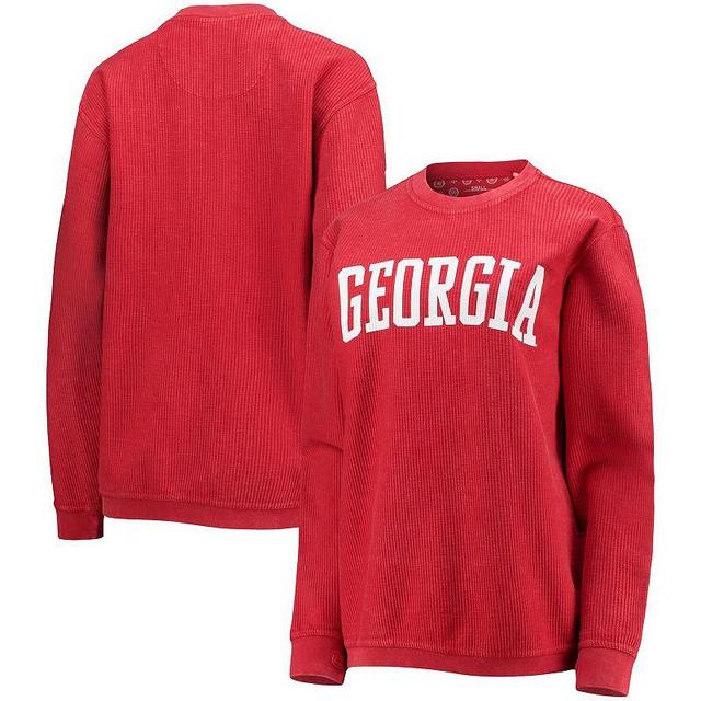 Womens Pressbox Georgia Bulldogs Comfy Cord Vintage Wash Basic Arch Pullover Sweatshirt Product Image