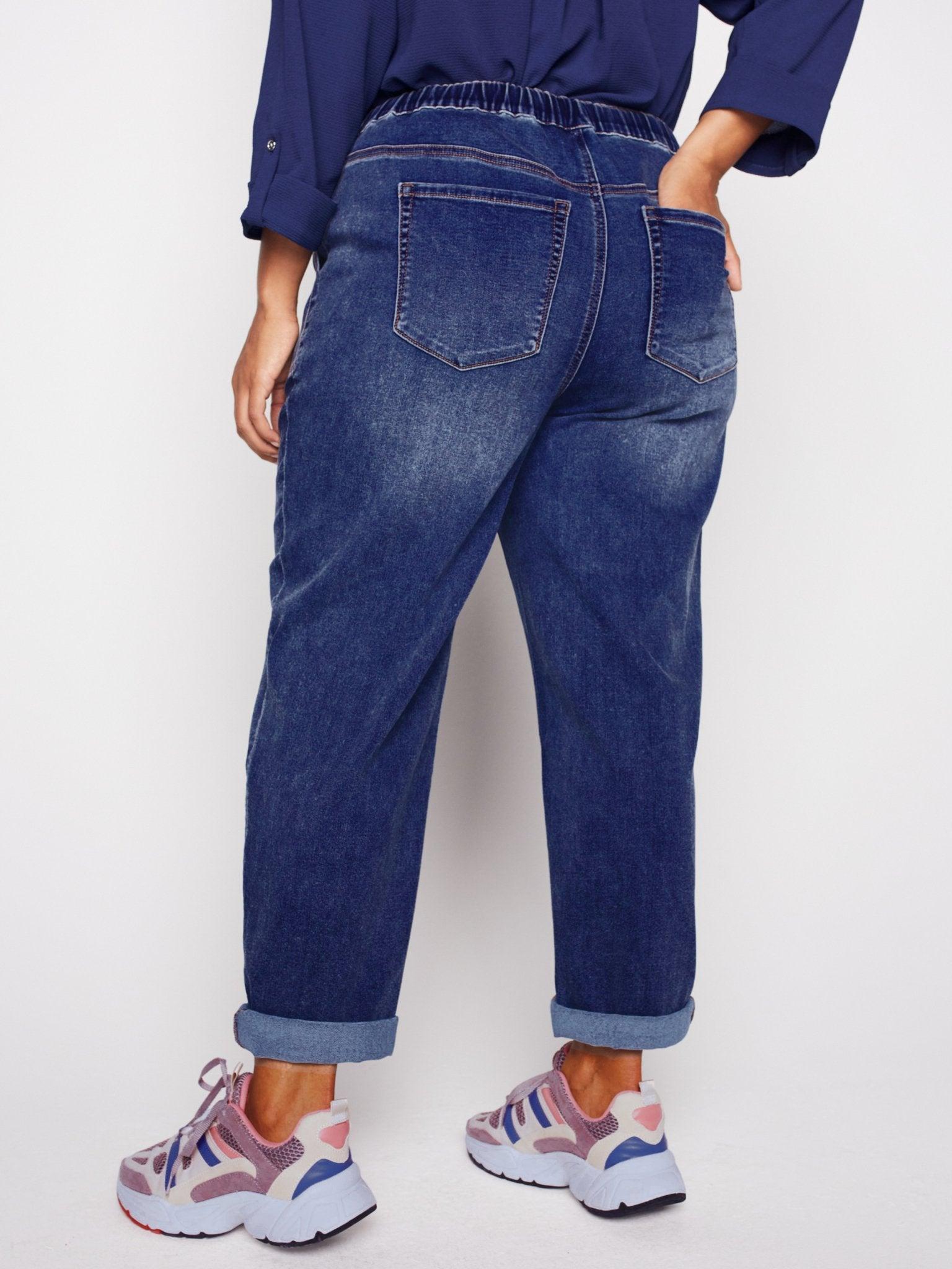 Westport Knit Denim Weekender Pant with Pockets and Drawstring Waist  - Plus Product Image