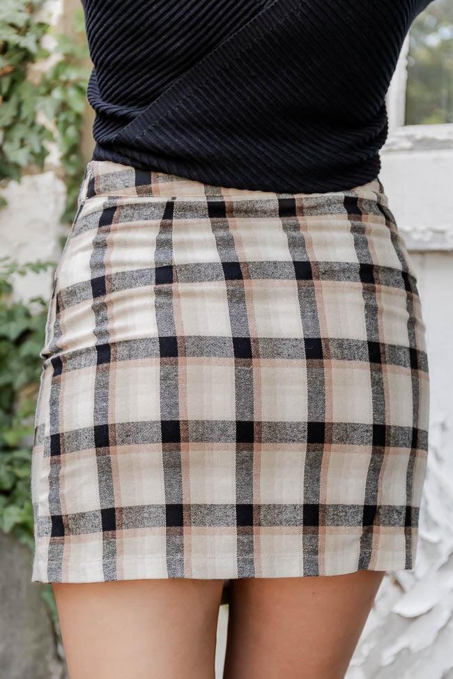 Something Just Like This Tan Plaid Skort FINAL SALE Product Image