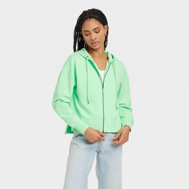 Womens Sensory-Friendly Cropped Hooded Zip-Up Sweatshirt - Universal Thread Product Image