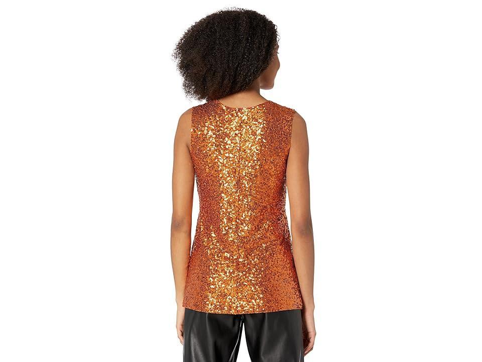 Norma Kamali Overlapping Sequin Sleeveless Swing Top Women's Clothing Product Image