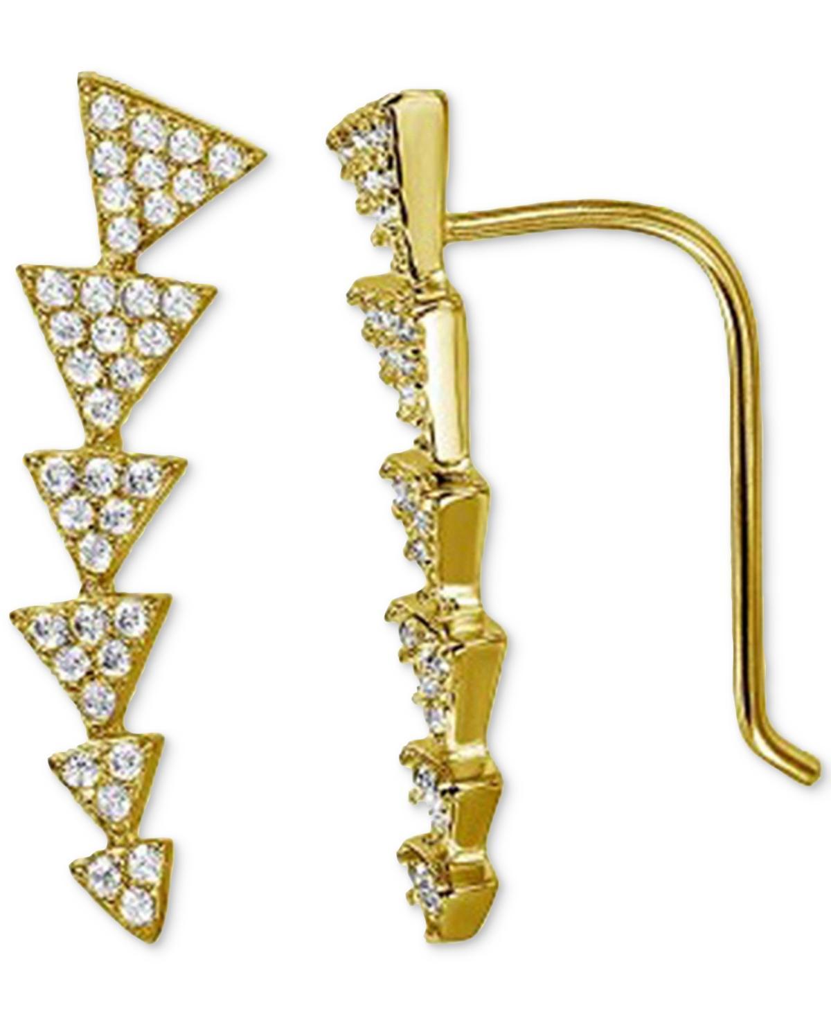 Adornia Women's Crystal Arrow Ear Climber Earrings, Silver Product Image