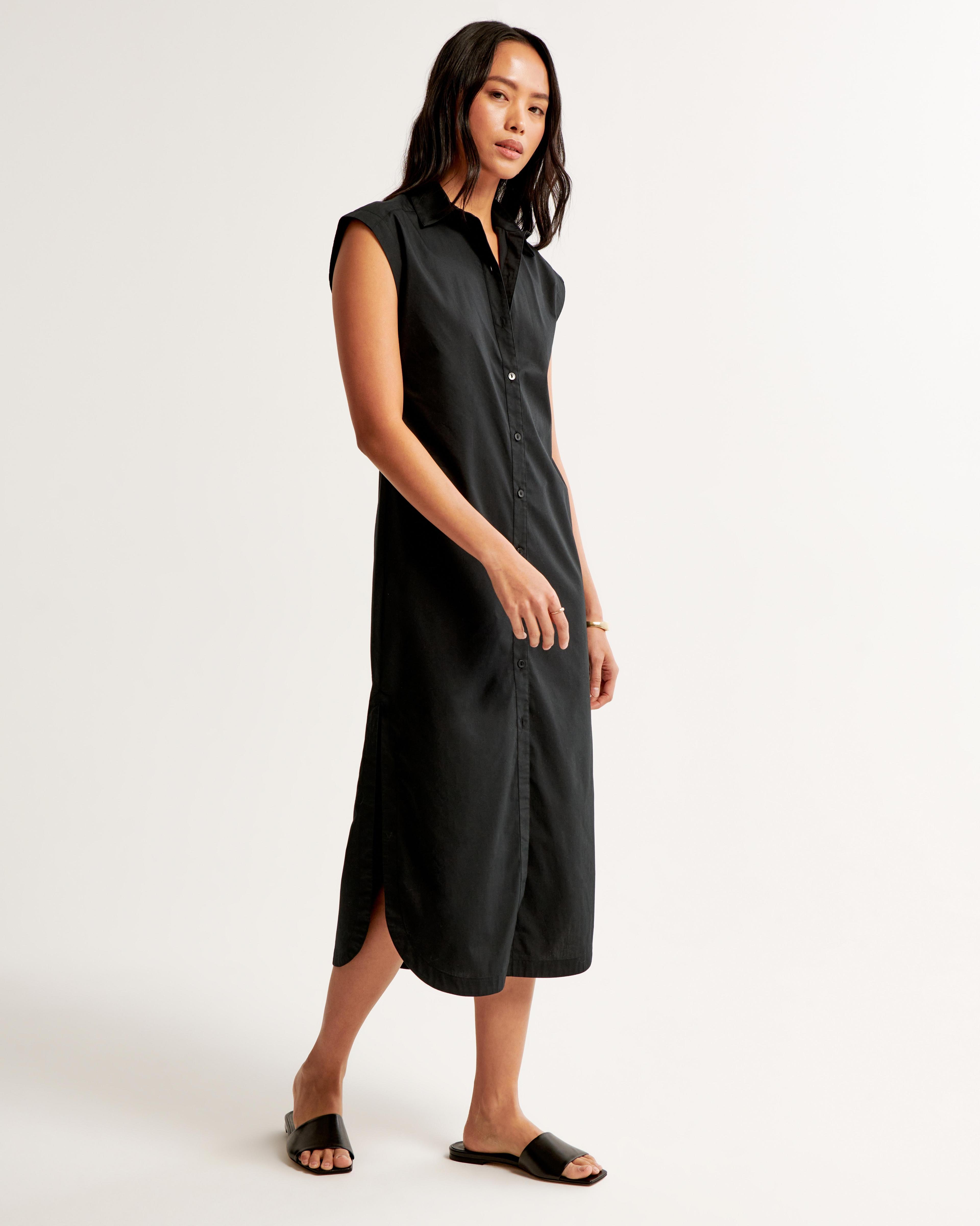 Button-Through Midi Shirt Dress Product Image