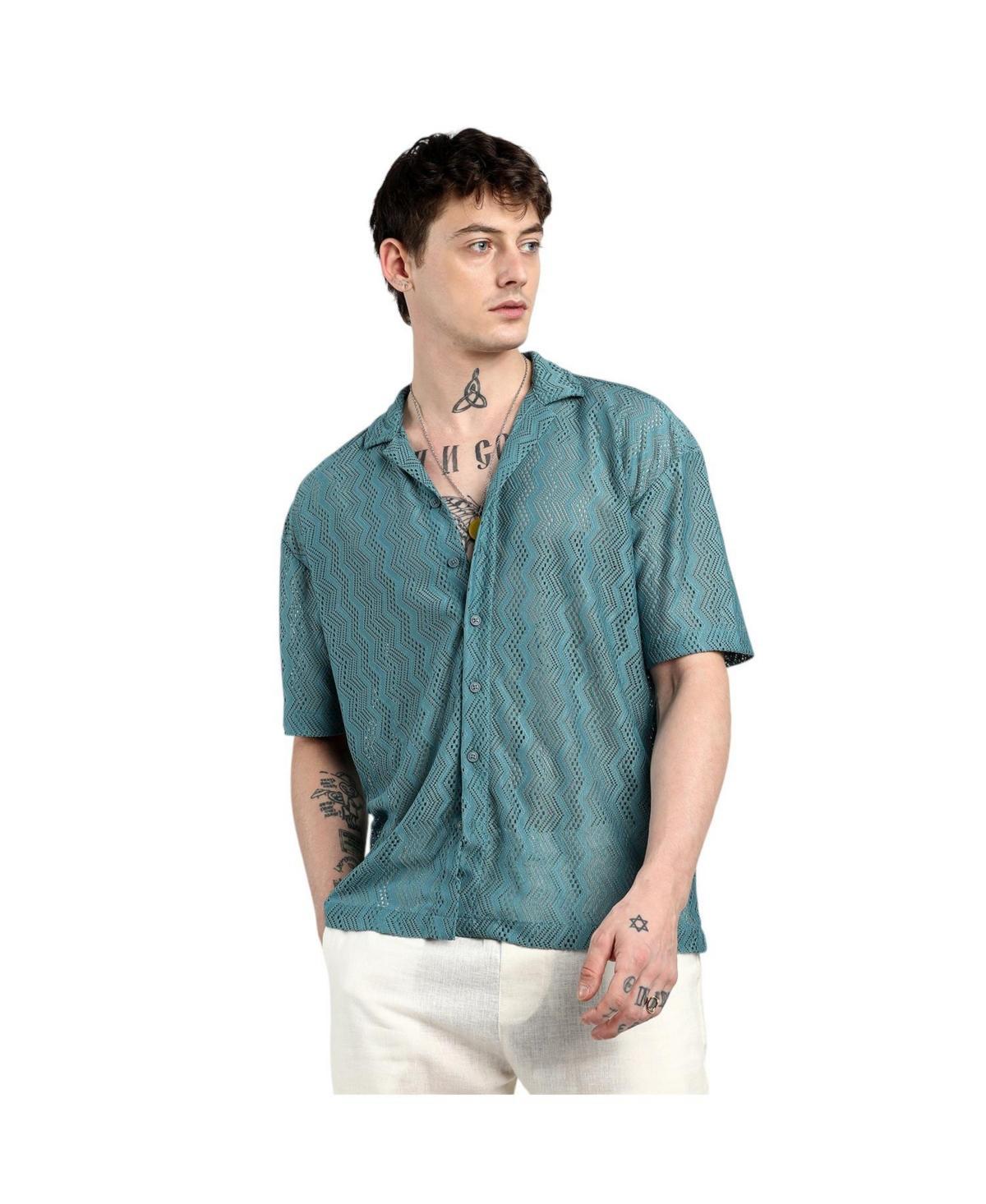 Campus Sutra Mens Splash Check Oversized Shirt Product Image