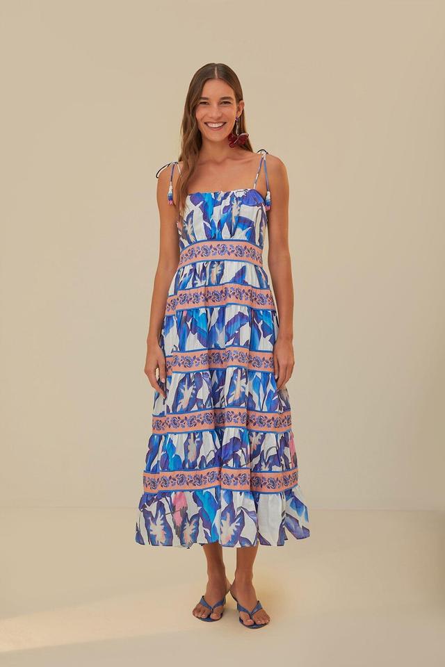 Off-White Blue Foliage Midi Dress, BLUE FOLIAGE OFF-WHITE / XS Product Image