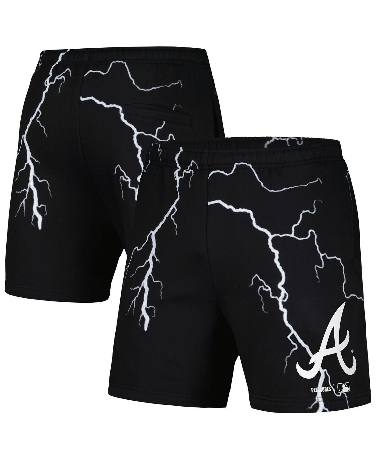 Mens Pleasures Black Atlanta Braves Lightning Shorts Product Image