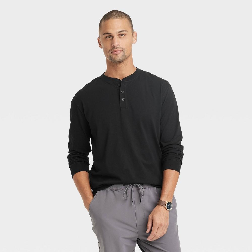 Mens Long Sleeve Henley Shirt - Goodfellow & Co Product Image