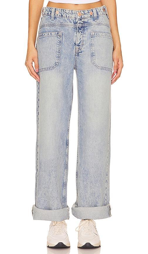 Free People Palmer Mid Rise Relaxed Button Waist Cuffed Jeans Product Image