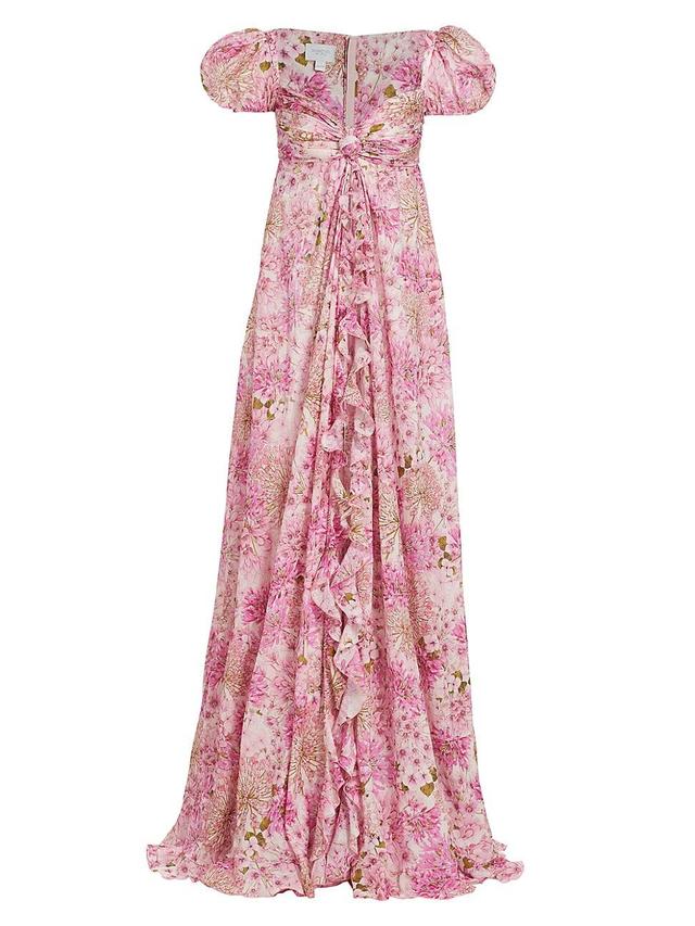 Womens Floral Cotton A-Line Maxi Dress Product Image