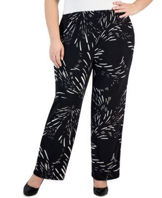 Jm Collection Plus Size Wide-Leg Pull-On Pants, Created for Macys Product Image