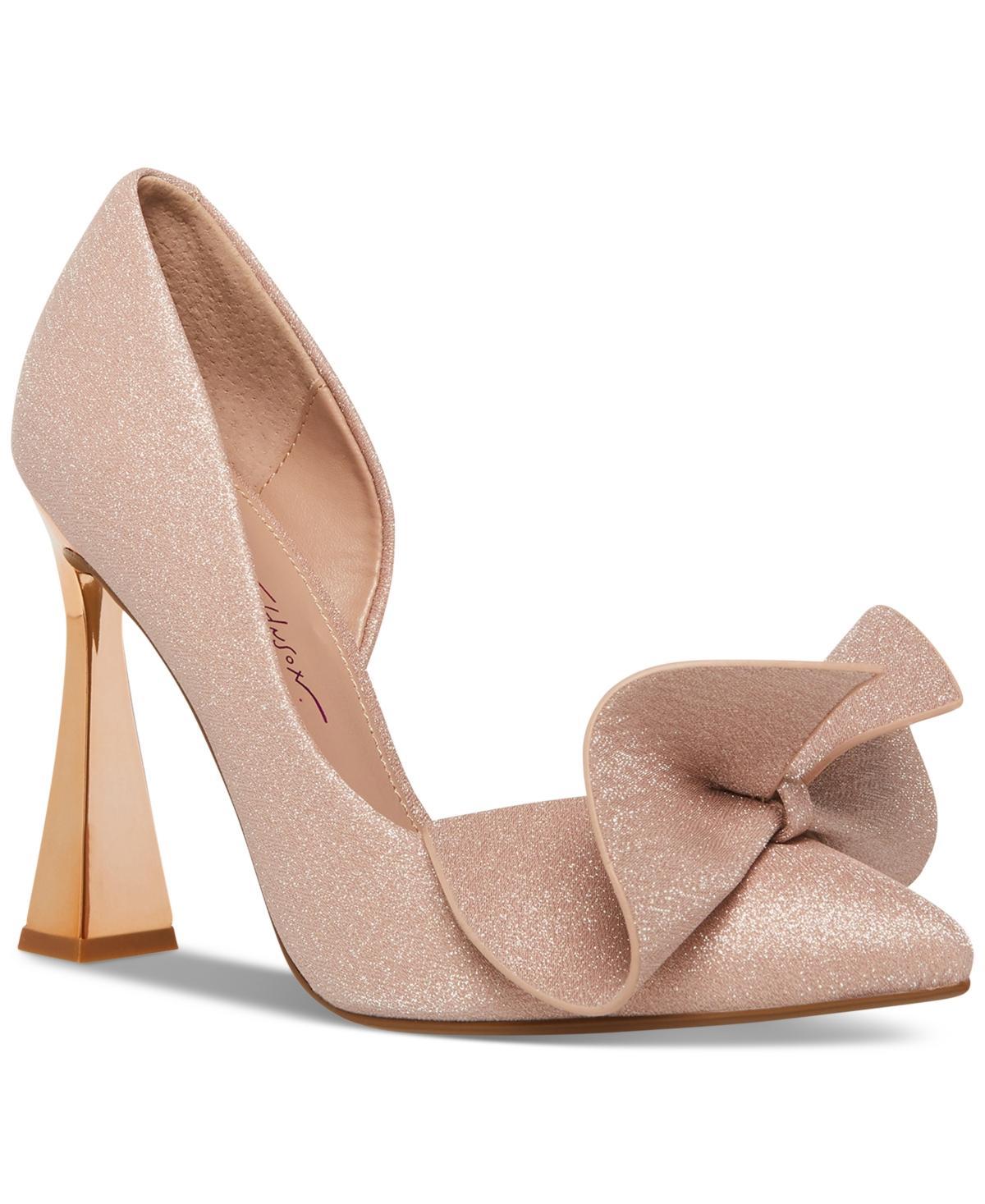 Betsey Johnson Nobble Bow Sparkle Pointed Toe Pumps Product Image