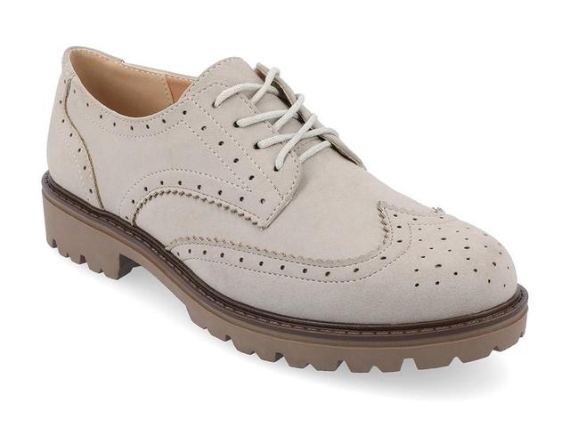 Journee Collection Claudiya Womens Tru Comfort Foam Oxford Flats Grey Product Image