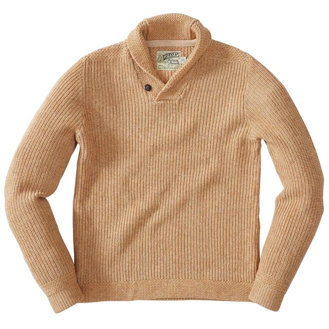 Belmont Plaited Shawl Pullover - Caramel Product Image