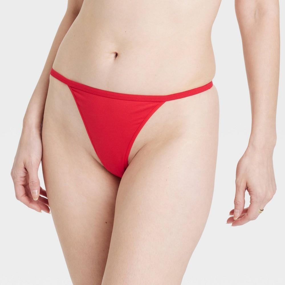 Womens Cotton Blend String Thong - Auden Wowzer Red Product Image