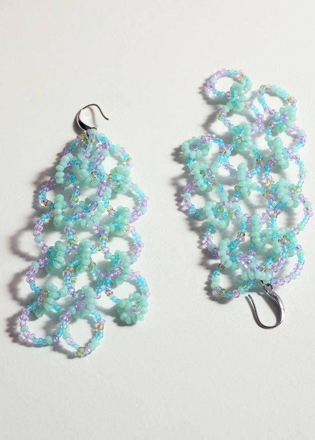 MANGO - Beaded pendant earrings - One size - Women Product Image