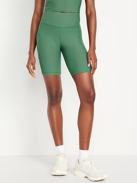 High-Waisted PowerSoft Biker Shorts -- 8-inch inseam Product Image