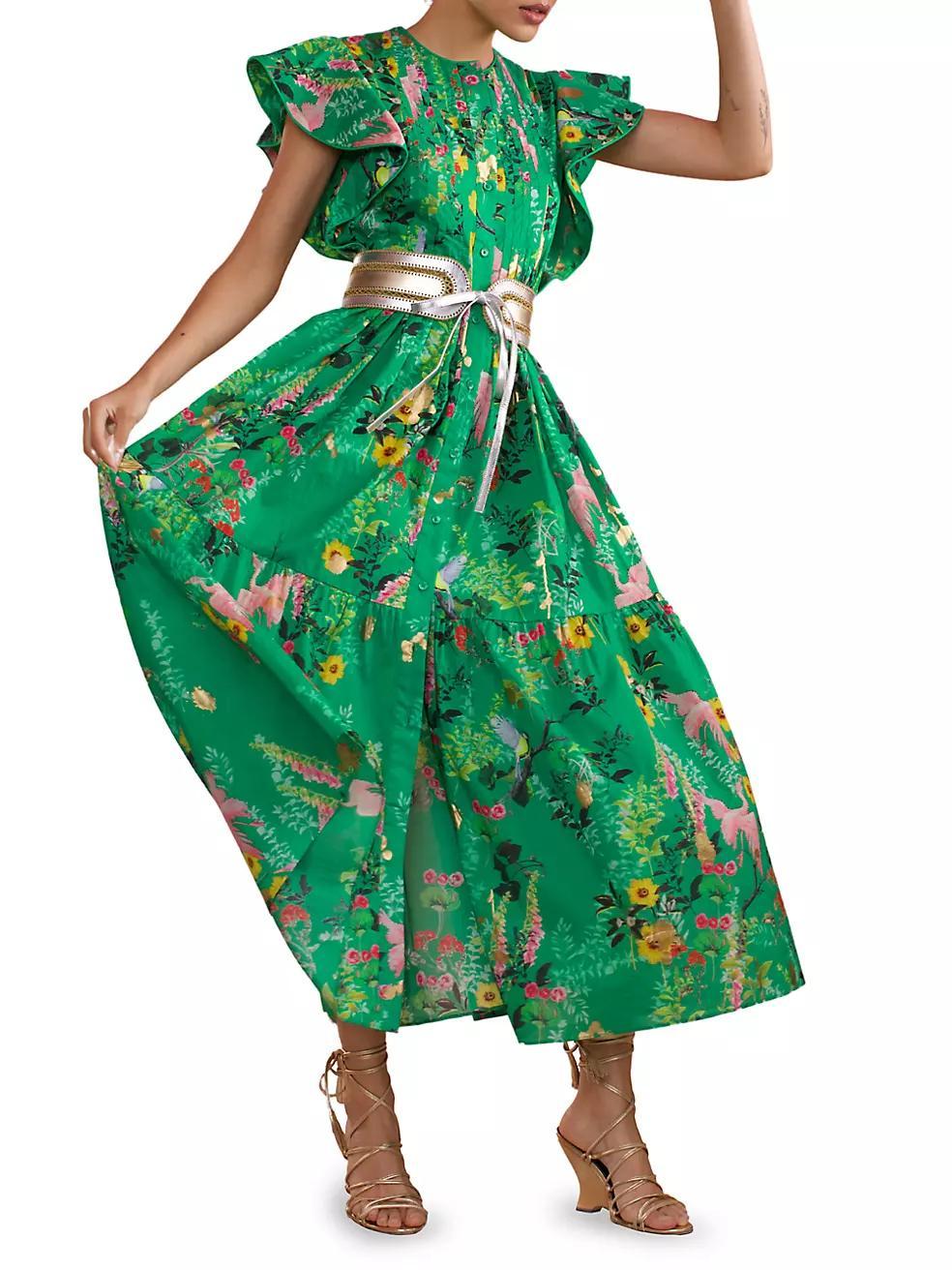 Nairobi Floral Cap-Sleeve Maxi Dress Product Image