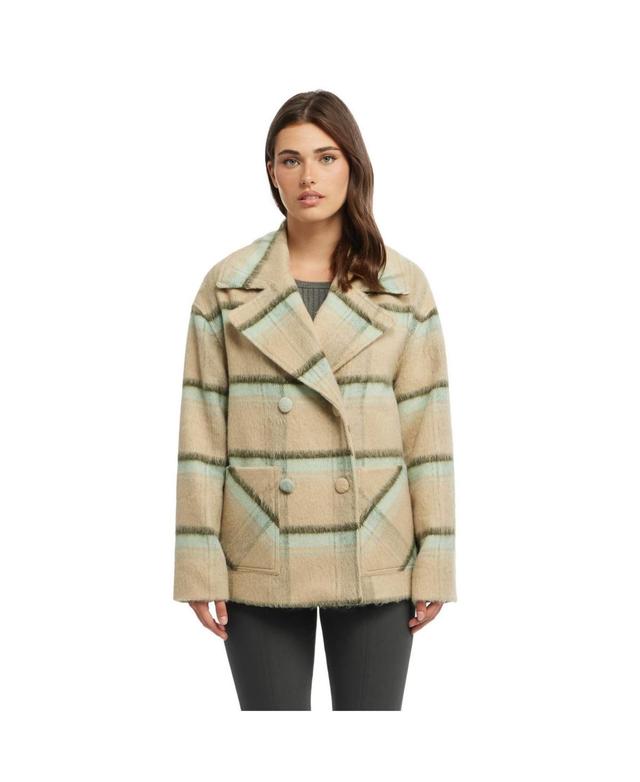 Ellen Tracy Womens Novelty Plaid Peacoat Product Image