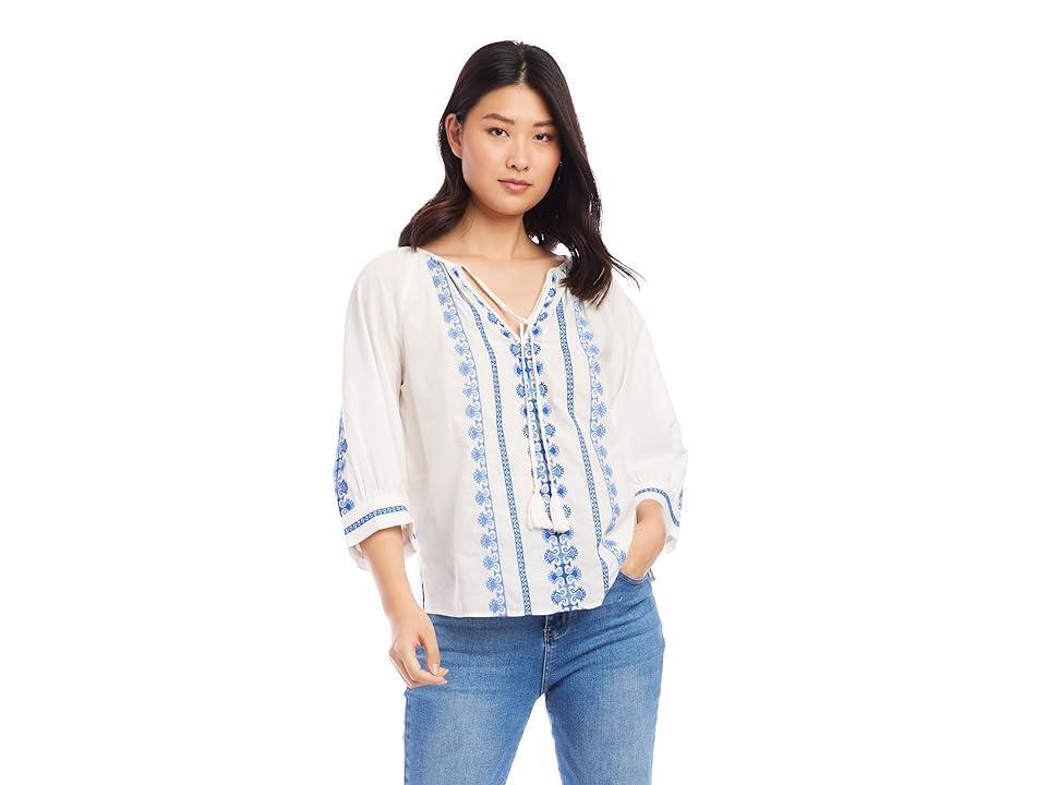 Karen Kane Embroidered Top (Off Women's Clothing Product Image