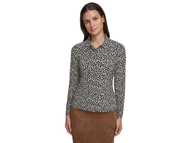 Tommy Hilfiger Womens Printed Button-Front Shirt Product Image