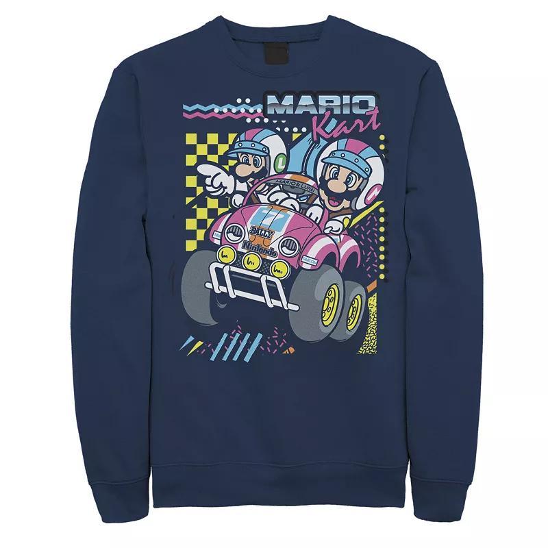 Mens Nintendo Mario Kart Mario Luigi Darting Sweatshirt Blue Product Image