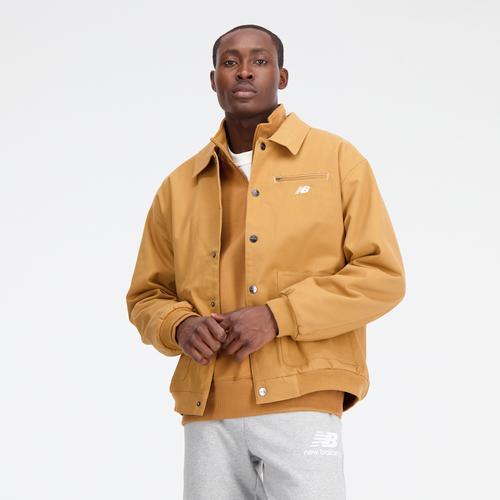 New Balance Mens New Balance Athletics Polar Line Work Jacket - Mens Tobacco/Grey Product Image