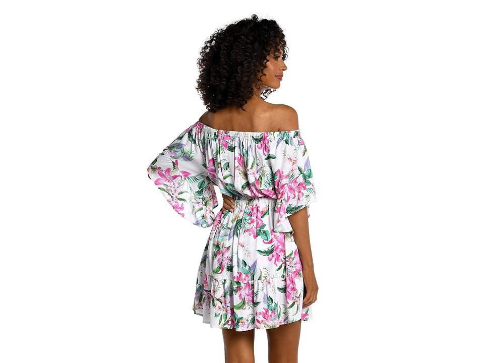 La Blanca Mystic Palms Off-the-Shoulder Dress Women's Swimwear Product Image