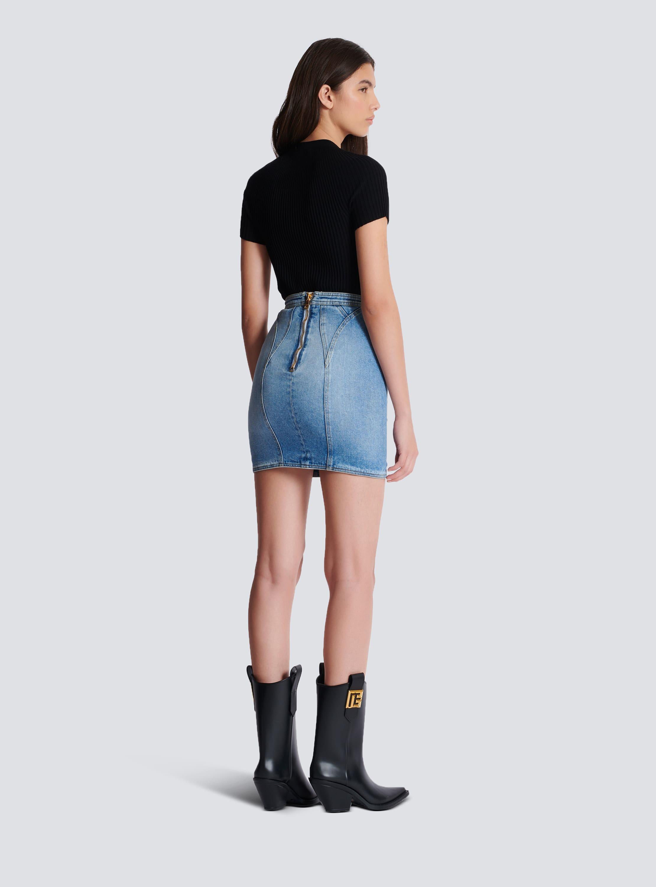 Buttoned denim skirt Product Image