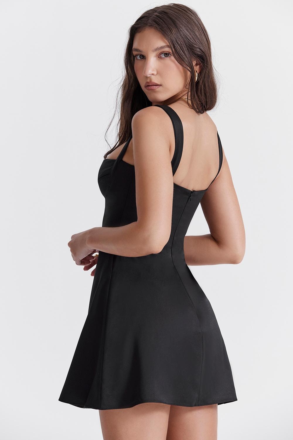 Kara Black Mini Dress Product Image