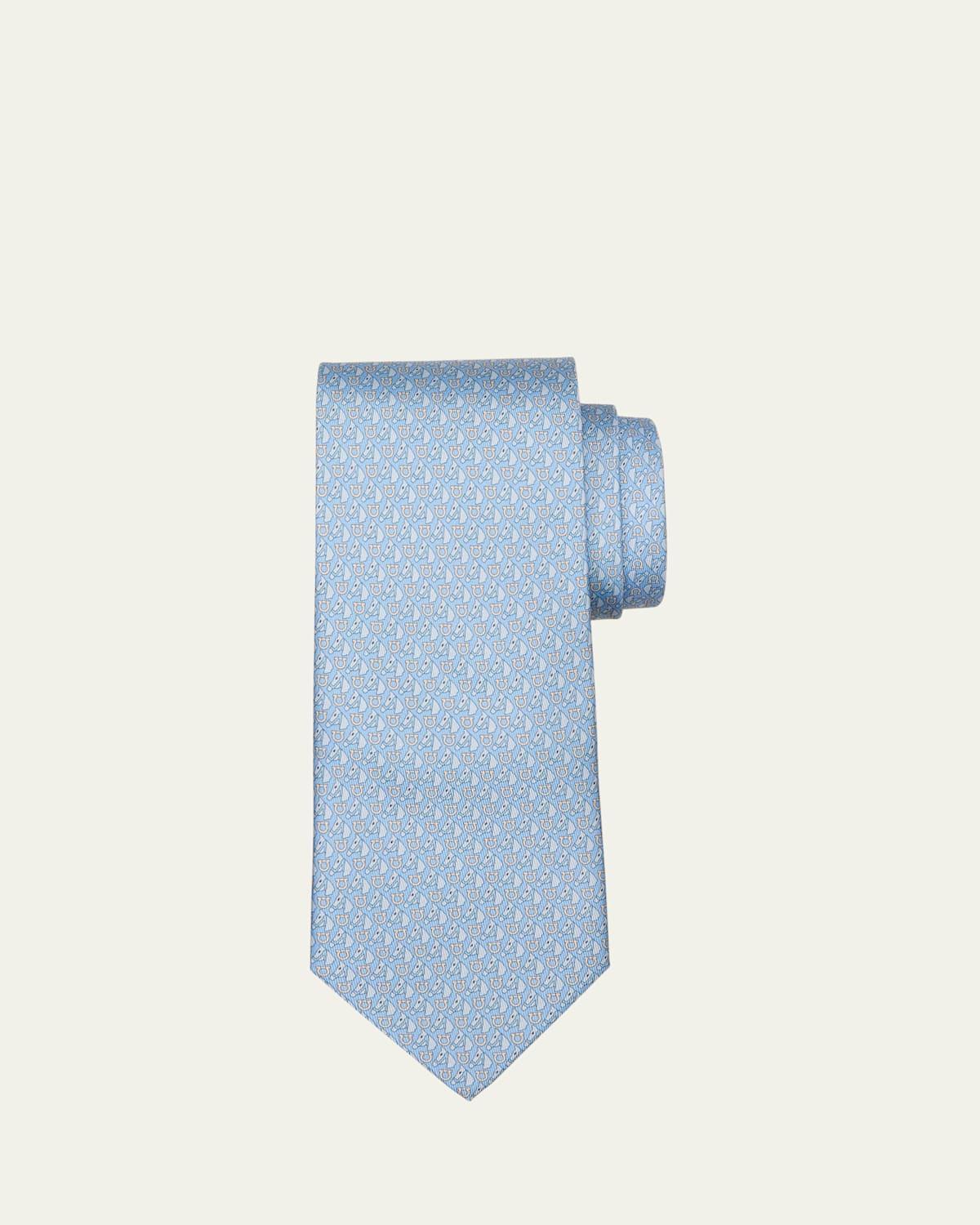 Mens Equestrian-Print Silk Tie Product Image